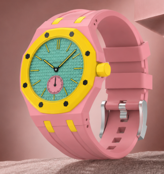 Macaron Pink Wrist Strap for AP × Swatch Royal Pop OTG ROZ